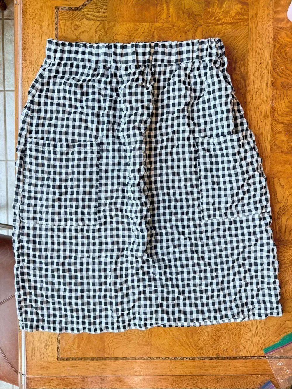 Black and White Gingham A-Line Skirt
